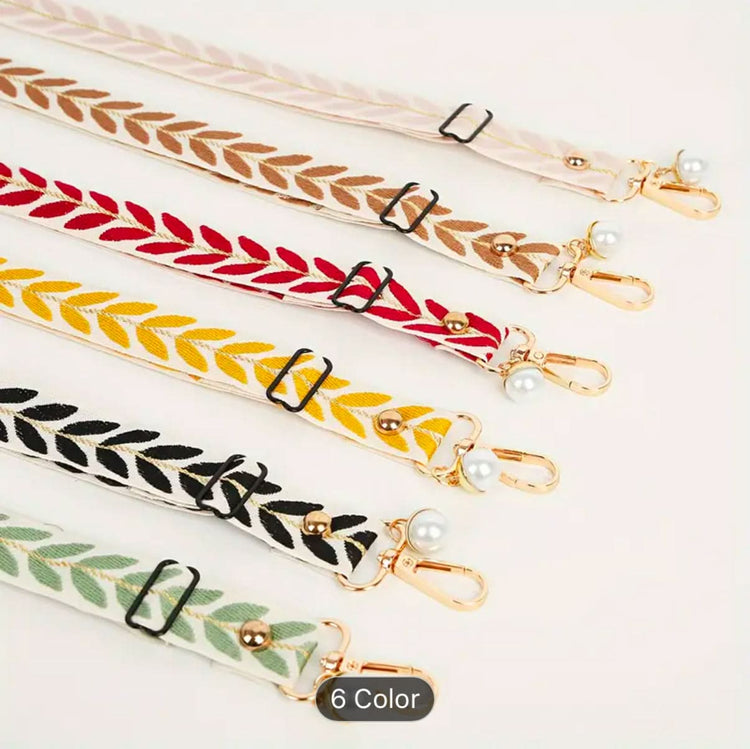 Crossbody Phone Strap with Leaf Pattern and Cell Phone Tab