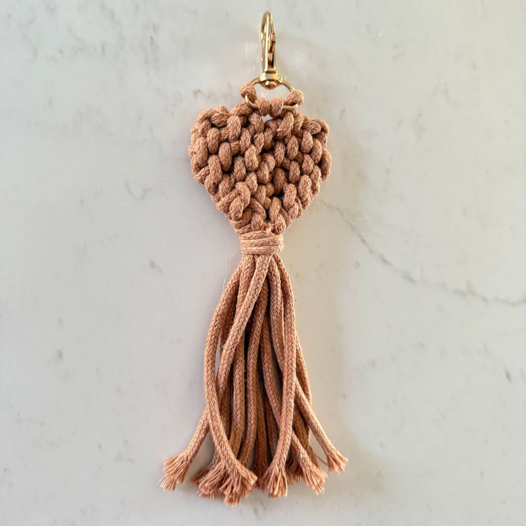 Handmade Heart Macrame Keychain