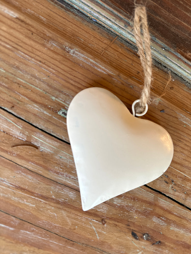 Large Cream Heart Charm for Wreath, Towel, Doorknob, and Vase Decoration