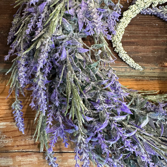 Lavender and White Peony Farmhouse Floral Wreath | 16 inches