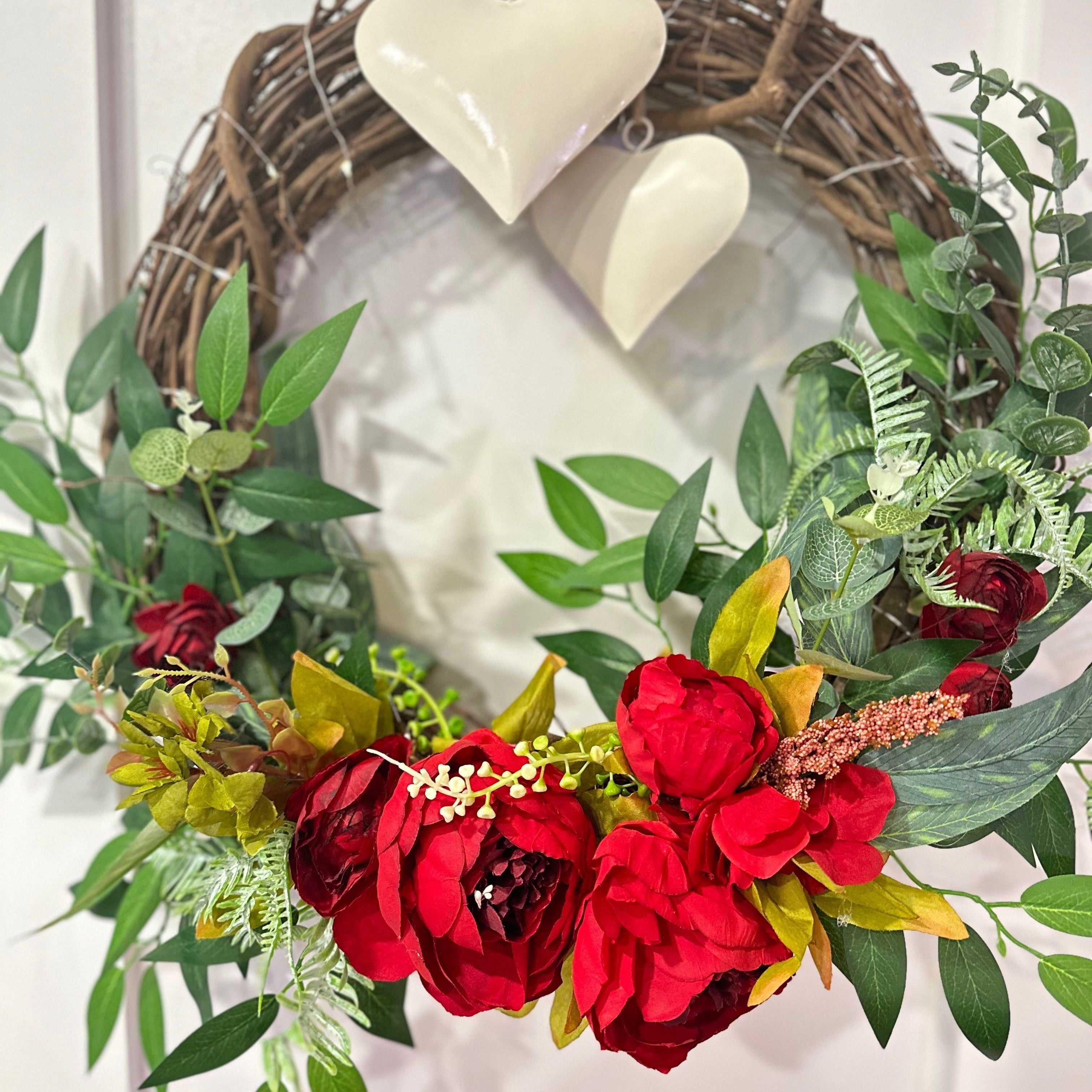 Valentine's Day Wreath | Red & Ivory