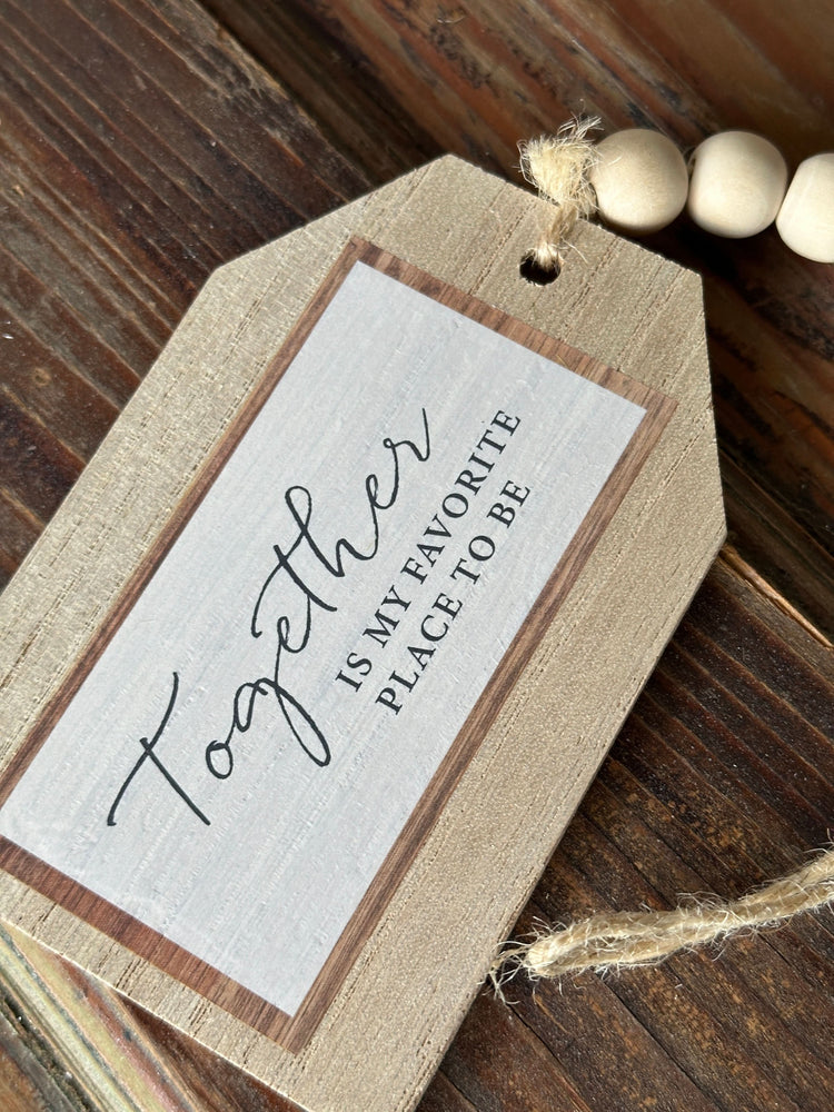 Together Handcrafted Wooden Wreath Ornament