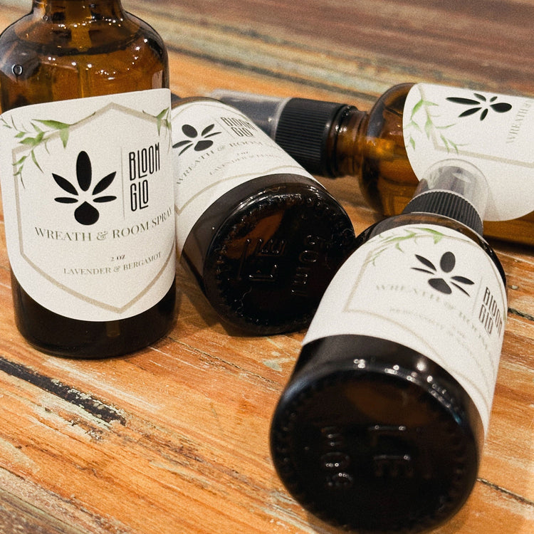 BloomGlo Essence Wreath and Room Sprays.