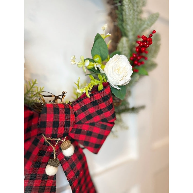 Rustic Lighted Wreath 22".