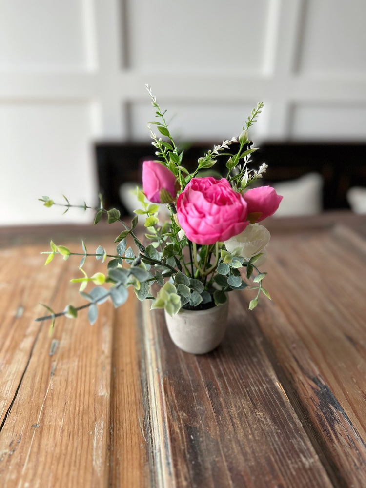 Vibrant Pink Peony Artificial Flower Arrangement