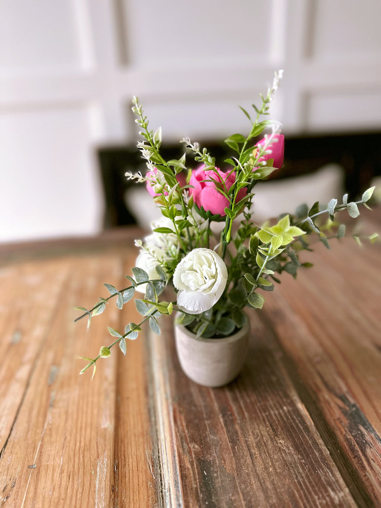 Vibrant Pink Peony Artificial Flower Arrangement