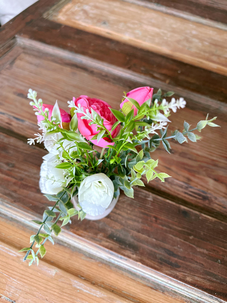 Vibrant Pink Peony Artificial Flower Arrangement