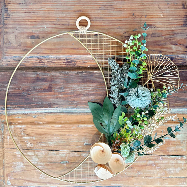 Crescent Moon Modern Wreath 18"