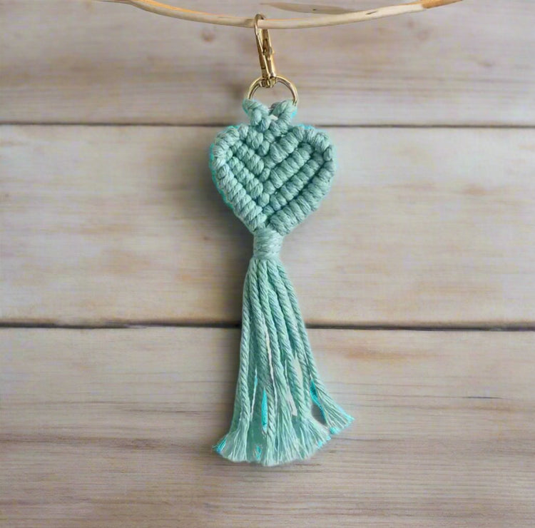 Handmade Heart Macrame Keychain