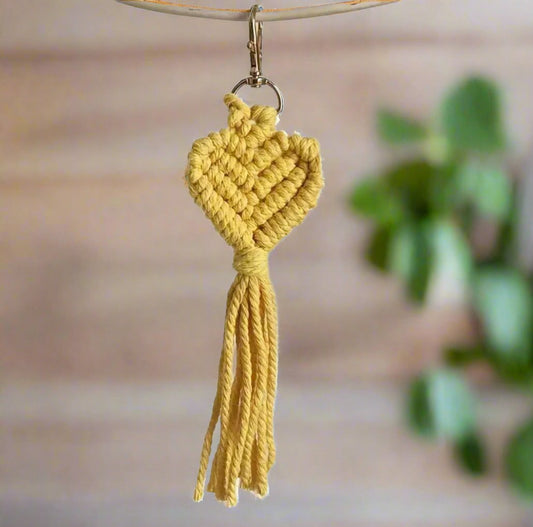 Handmade Heart Macrame Keychain