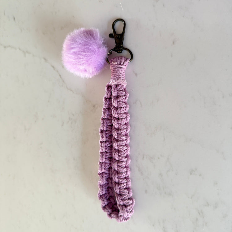 Macrame Wristlet Keychain with Tassel