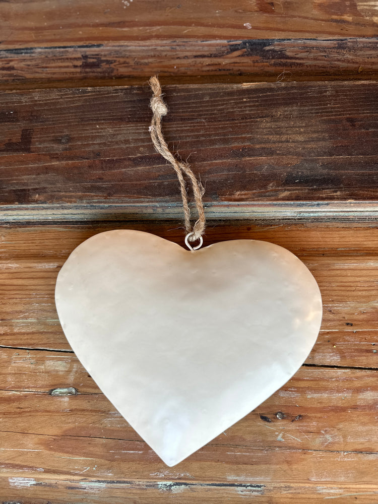 Large Cream Heart Charm for Wreath, Towel, Doorknob, and Vase Decoration