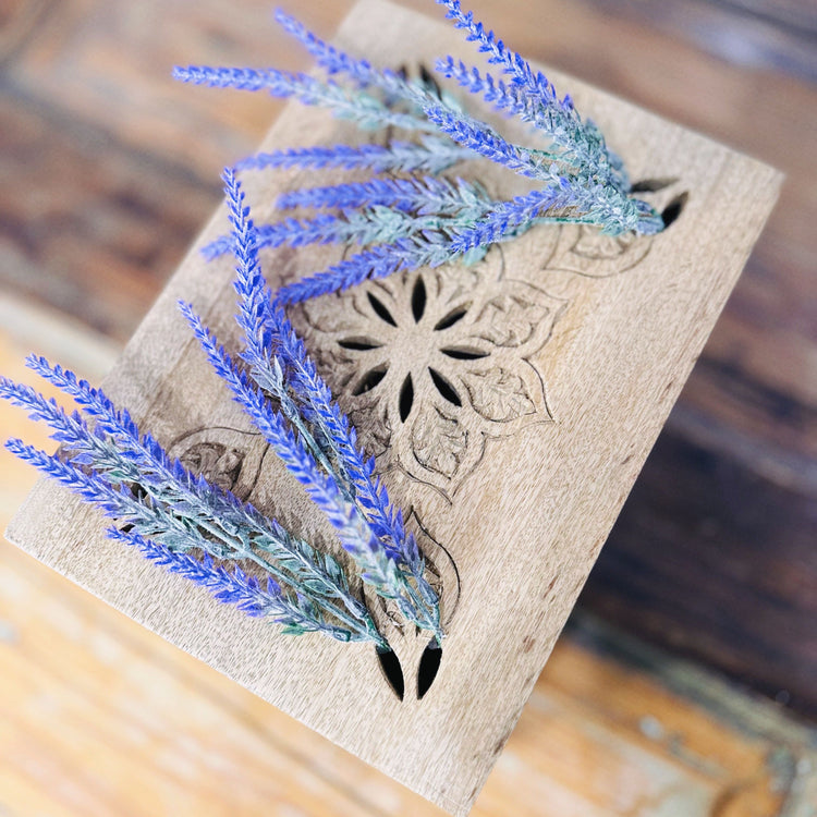 Artisanal Lavender Wooden Keepsake Box.