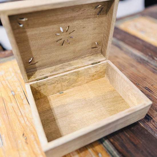 Artisanal Lavender Wooden Keepsake Box.