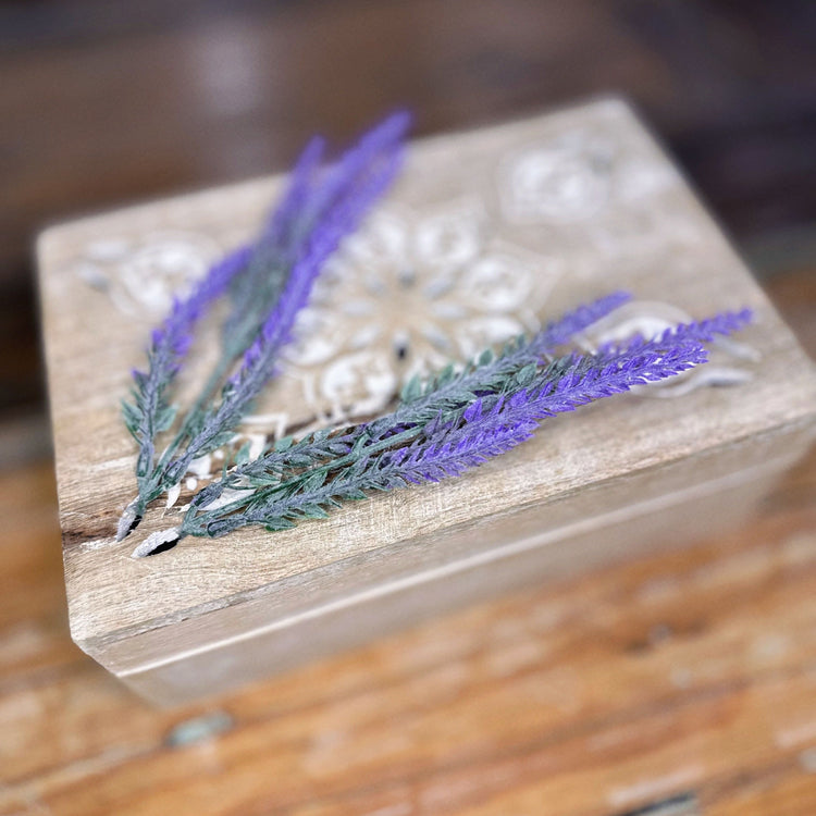 Handcrafted Lavender Accent Wooden Box.