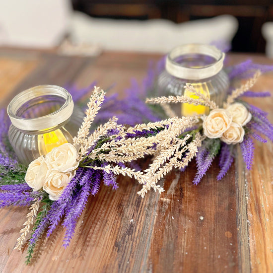 Provence Lavender Glass Candle Holders.