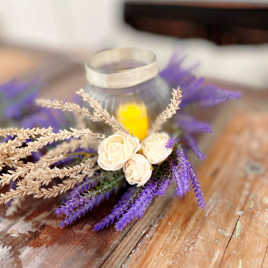 Provence Lavender Glass Candle Holders.