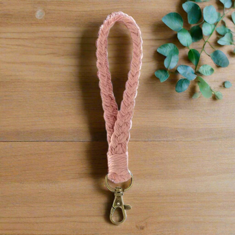 Macrame Wristlet Keychain and Cell Phone Accessory