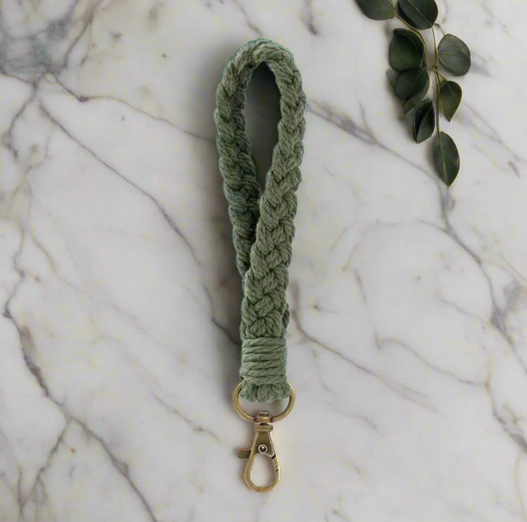 Macrame Wristlet Keychain and Cell Phone Accessory