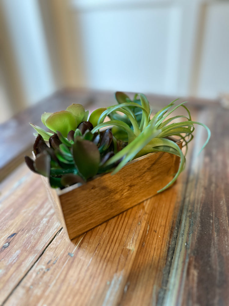 Mid-Century Lifelike Succulent Planter