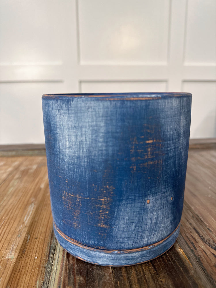 Hand Painted Indigo Blue Terra Cotta Planter