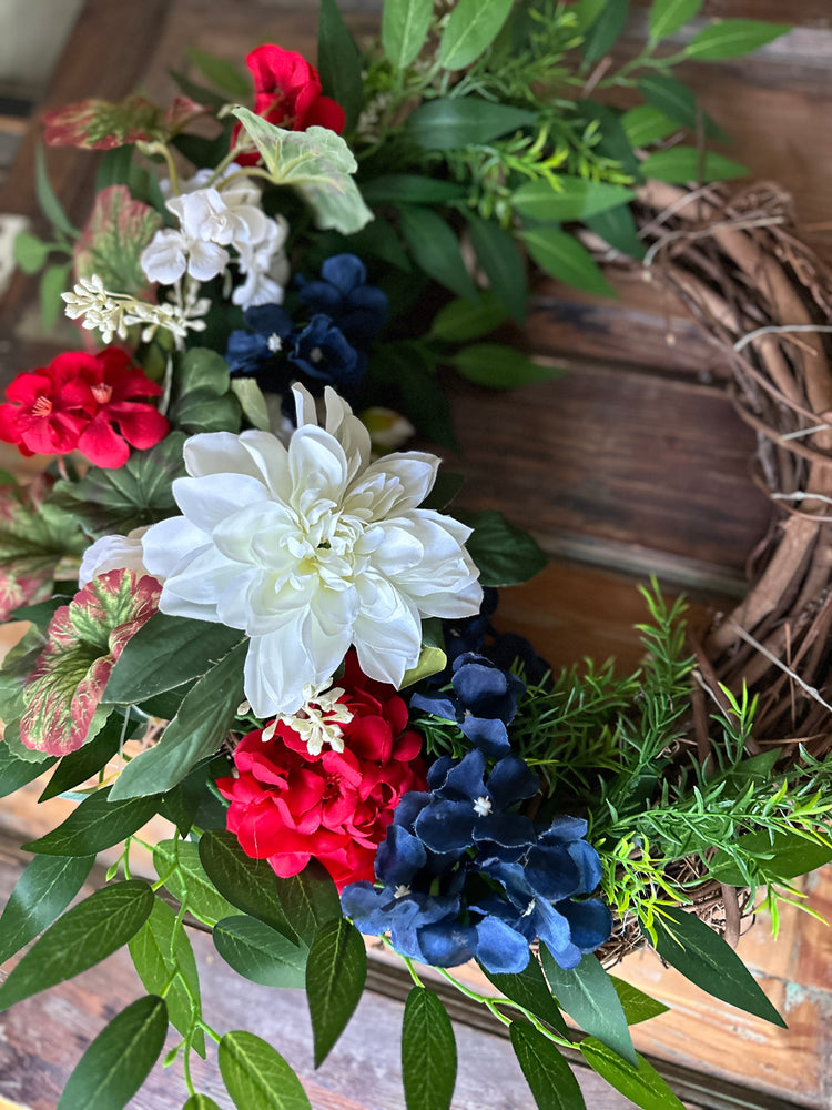 Patriotic LED Lighted Wreath