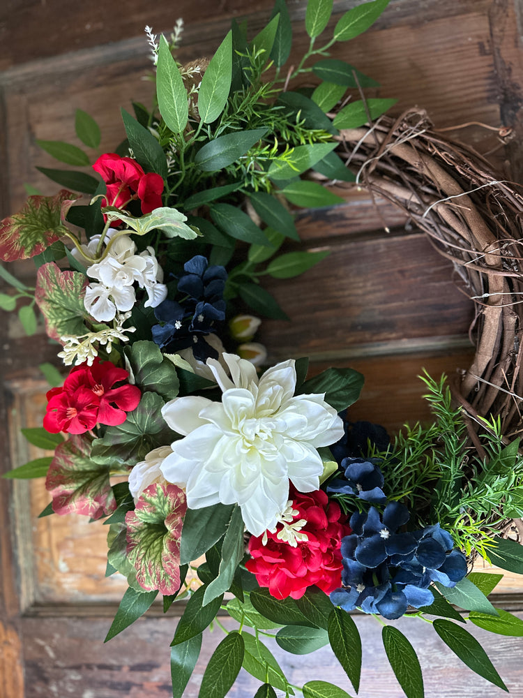 Patriotic LED Lighted Wreath