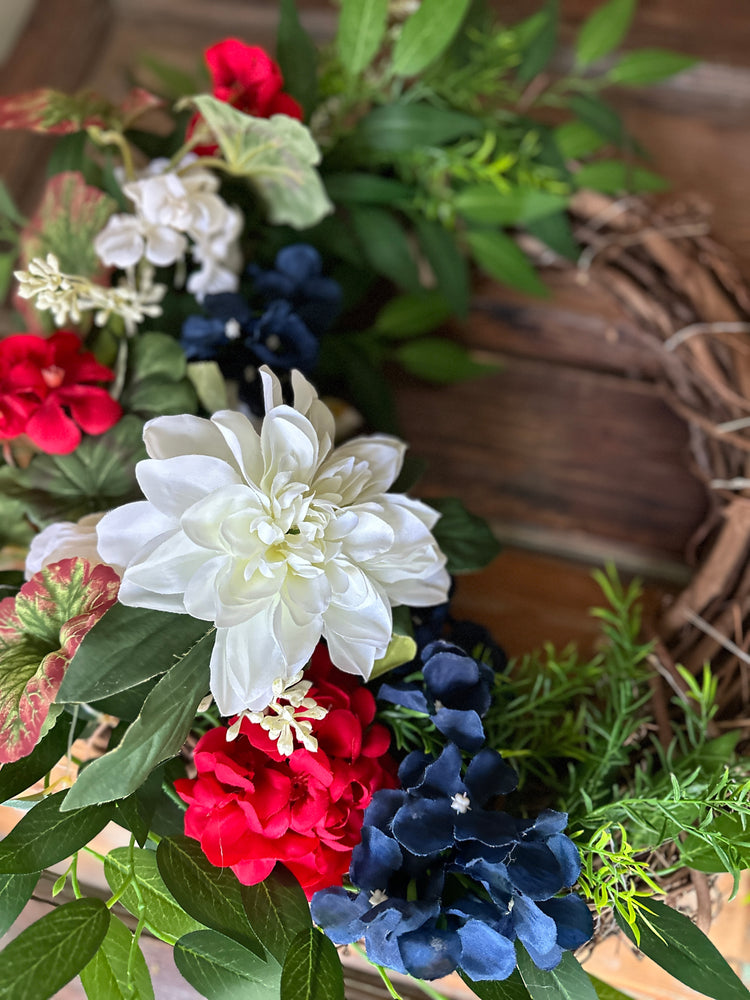 Patriotic LED Lighted Wreath