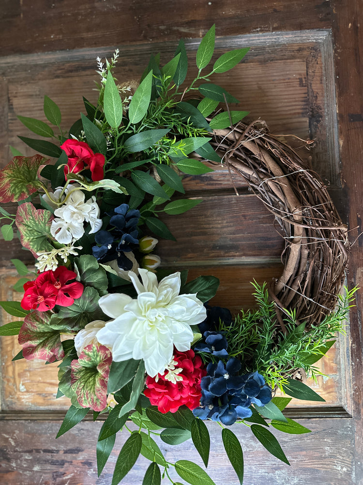 Patriotic LED Lighted Wreath