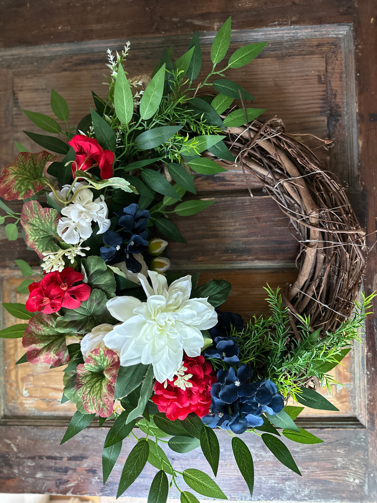 Patriotic LED Lighted Wreath