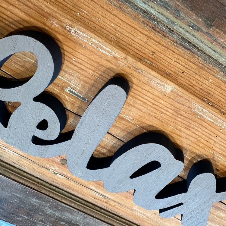 Rustic Wooden "Relax" Tabletop Sign