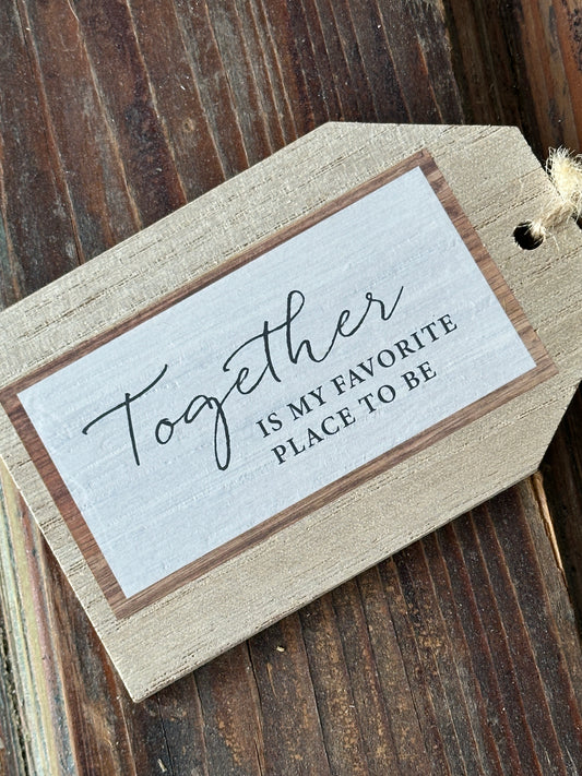 Together Handcrafted Wooden Wreath Ornament