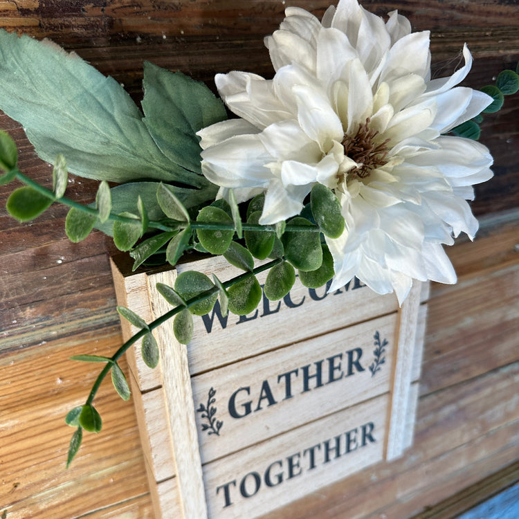 Rustic Wooden Welcome Gather Together Tabletop Sign