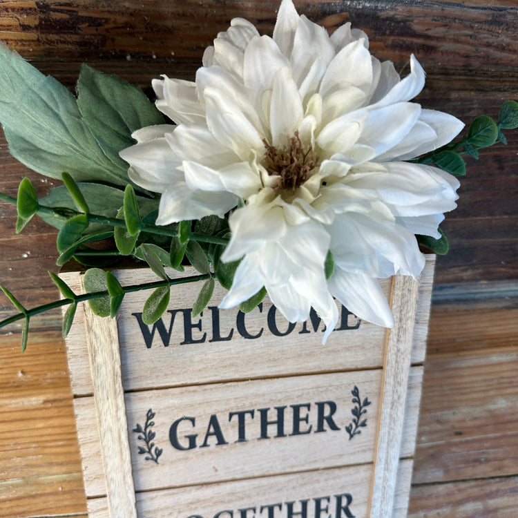 Rustic Wooden Welcome Gather Together Tabletop Sign