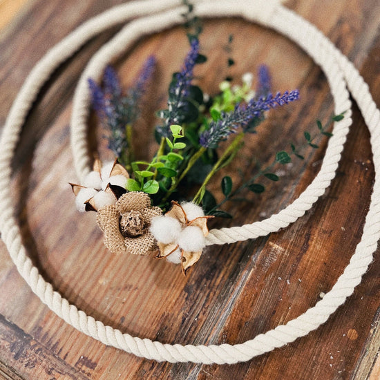 Lavender Boho-Chic Double Loop Rope Wreath 14".