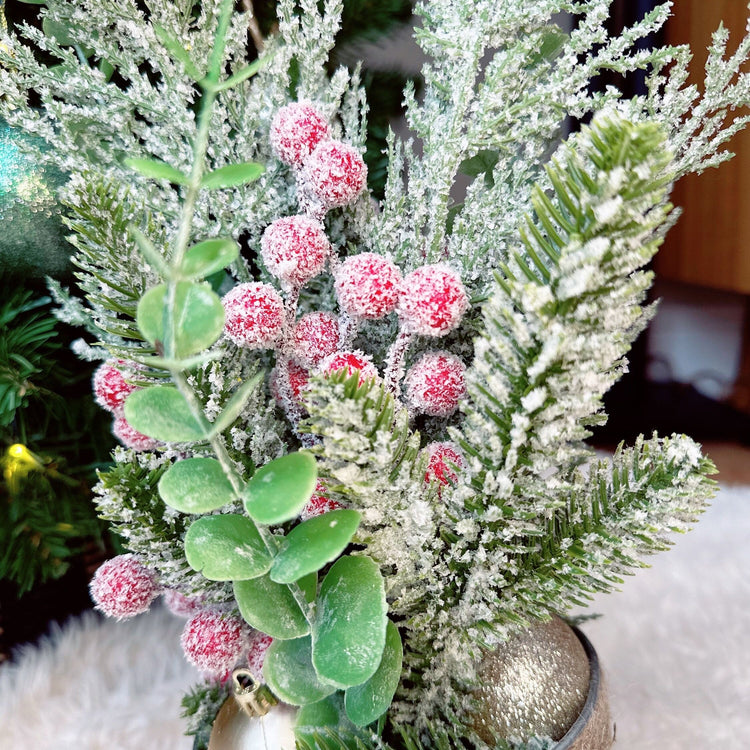 Silver Glitz Holiday Tabletop Arrangement.