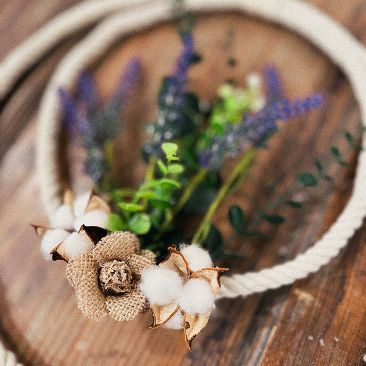 Lavender Boho-Chic Double Loop Rope Wreath 14".