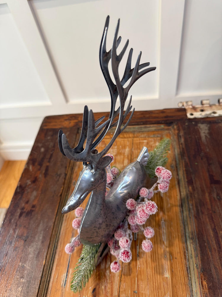 Metal Reindeer Christmas Centerpiece | Farmhouse Holiday Decor