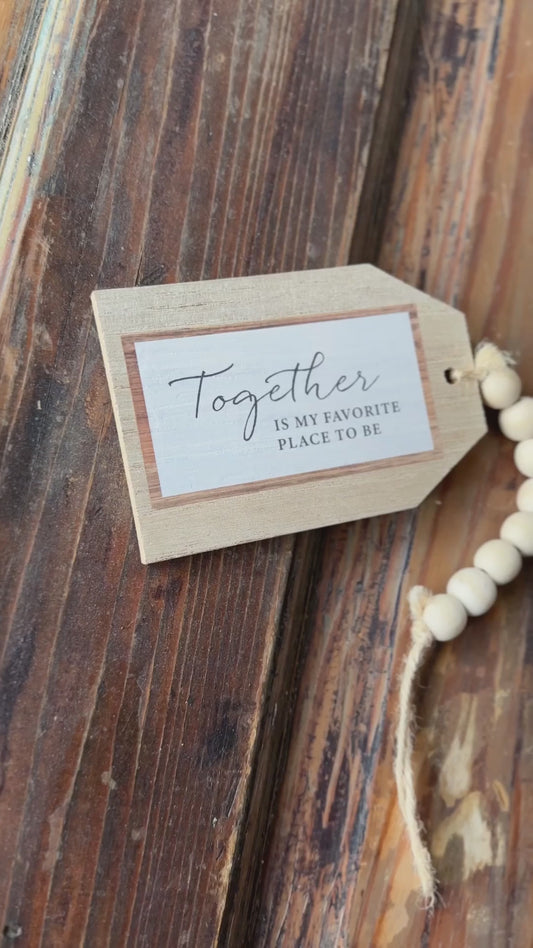 Together Handcrafted Wooden Wreath Ornament