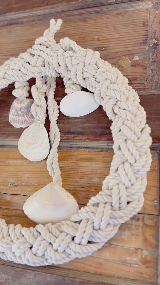 Nautical Rope Wreath with Seashells