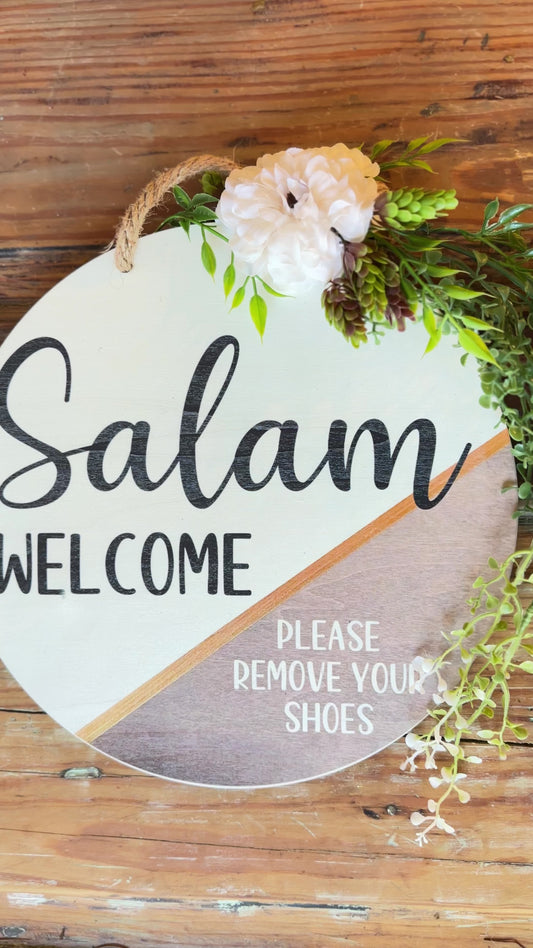 Salam Welcome Door Sign Islamic Home Decor