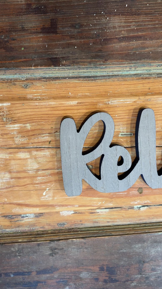 Rustic Wooden "Relax" Tabletop Sign