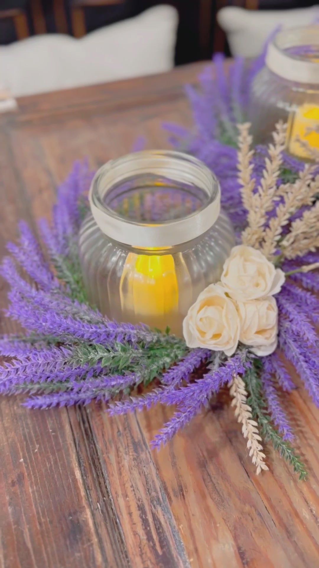 Provence Lavender Glass Candle Holders.