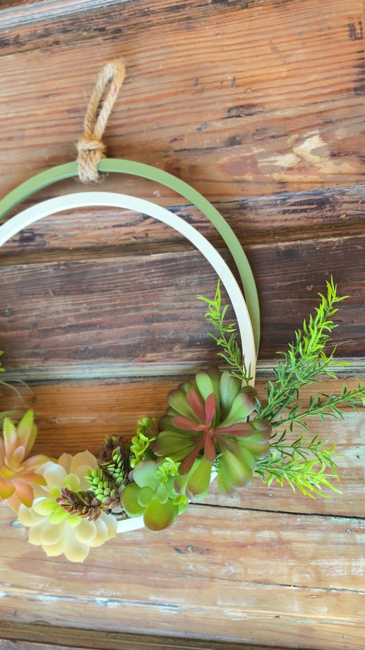 Wooden Hoop Succulent Wreath