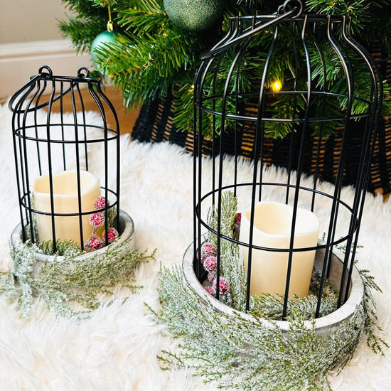 Farmhouse Holiday LED Candle Holder Set.