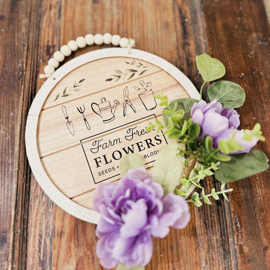 Rustic Garden Themed Decorative Sign 10".