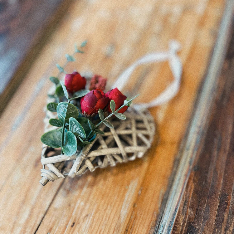 Rose Heart Door Knob Hanger | Valentine's Day Decor.